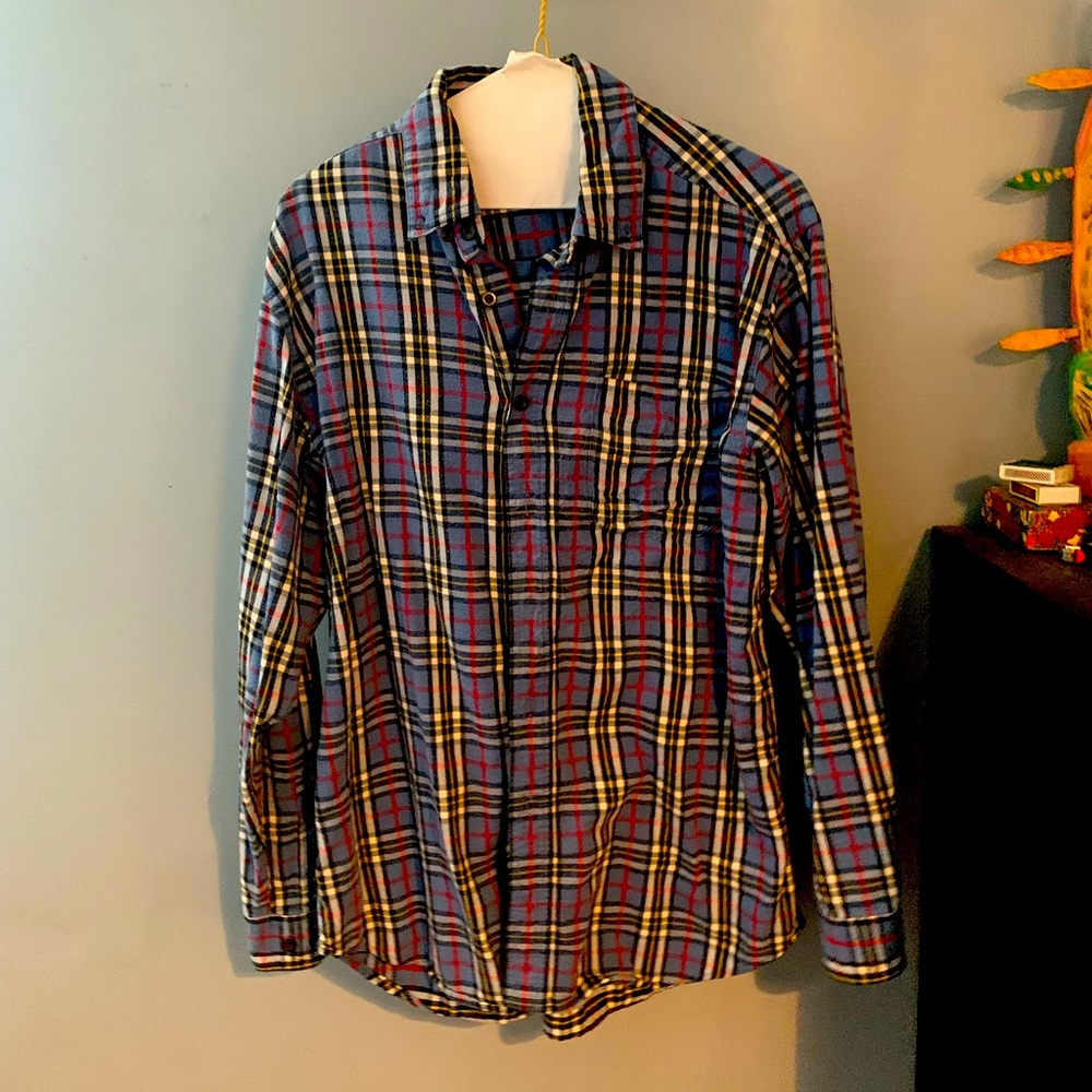 LL Bean Plaid Flannel Button-down Mens Shirt (M)